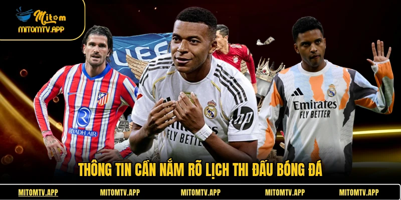 Thông tin cần nắm rõ lịch thi đấu bóng đá